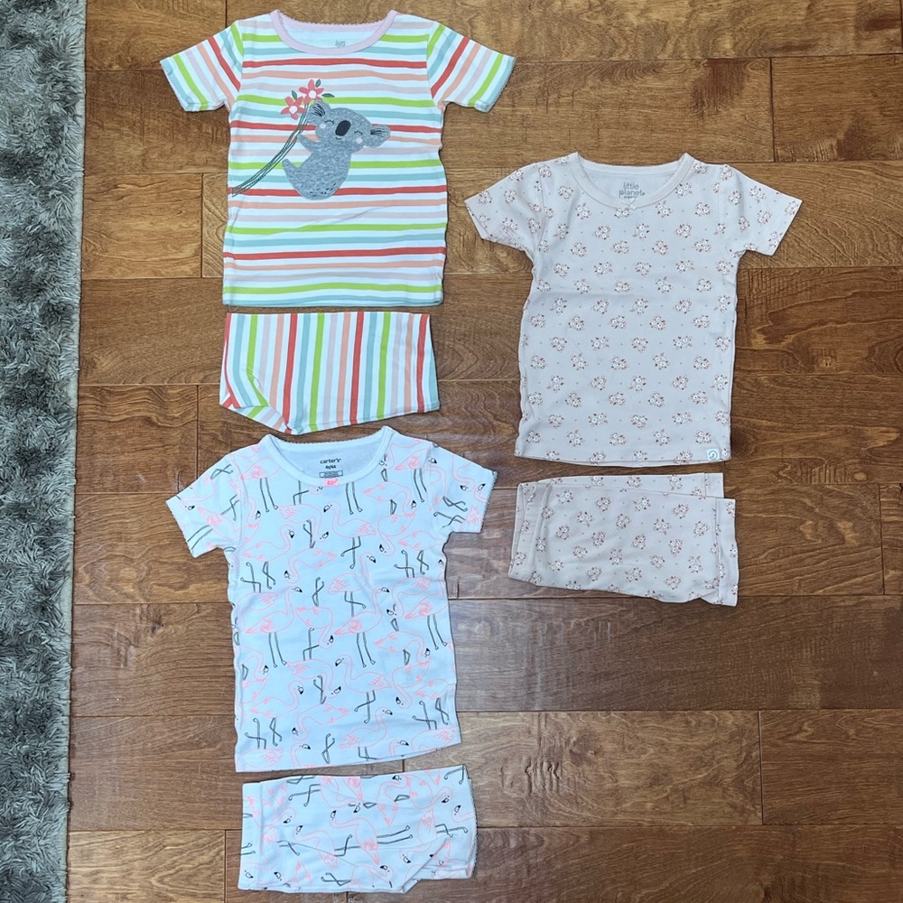 Toddler Girls Carters, Little Planet 2-Piece Pajama Sets - 4T - 3 included!